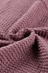 Plum Waffle Knit Top