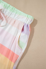 Load image into Gallery viewer, White Rainbow Striped Tee + Shorts Set

