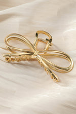 Load image into Gallery viewer, Gold Bow Hair Claw Clip
