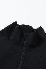 Load image into Gallery viewer, Half Zip Thumbhole Sleeve Sweatshirt
