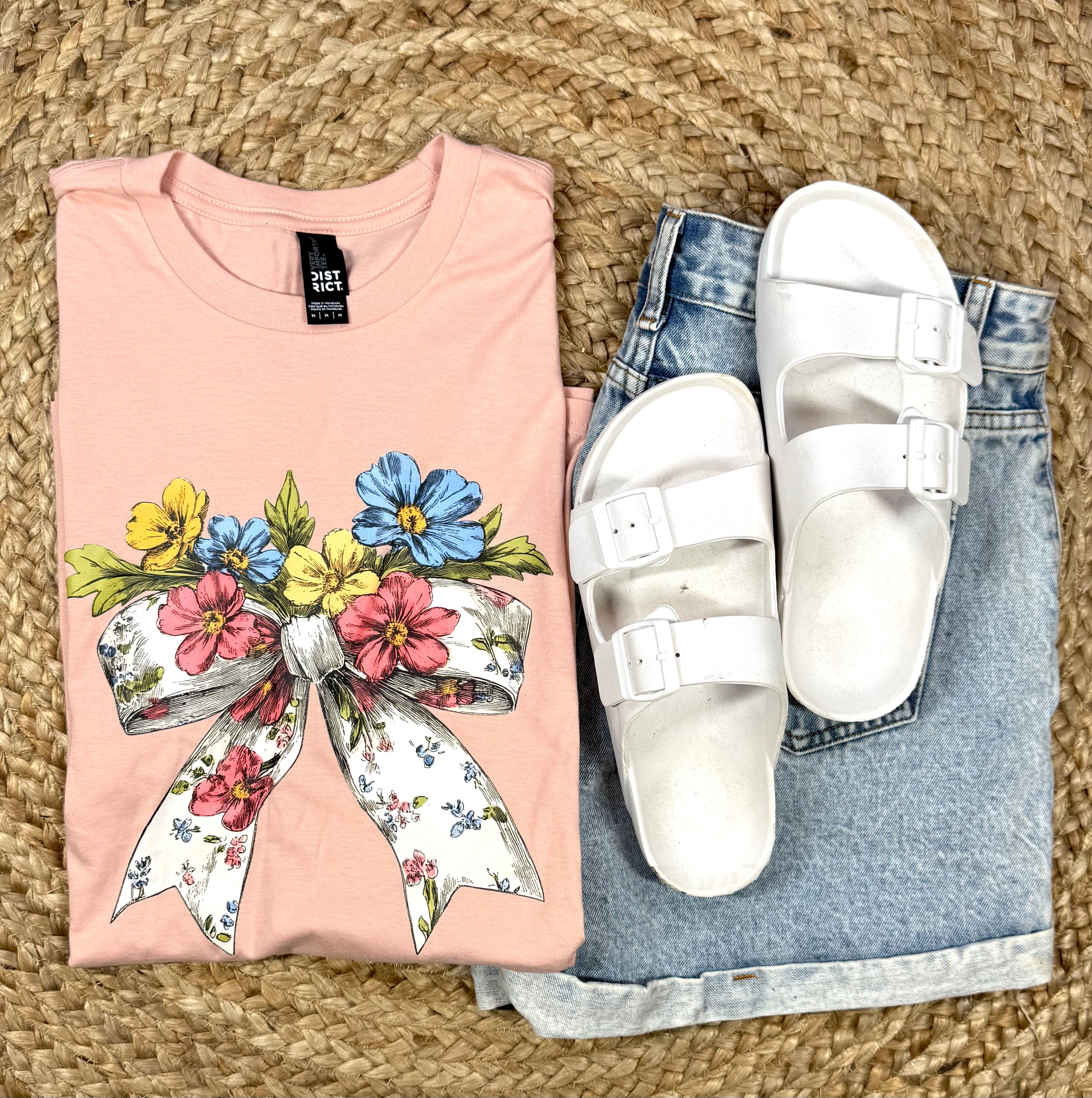 Floral Bow Graphic Tee -- RTS