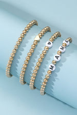 Load image into Gallery viewer, MAMA Heart Bead 4 Piece Bracelet Set
