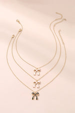 Load image into Gallery viewer, Triple Layered Bowknot Necklace
