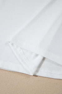 White Rainbow Striped Tee + Shorts Set