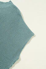 Load image into Gallery viewer, Dusty Teal Side Slit Short Sleeve Oversized Sweater
