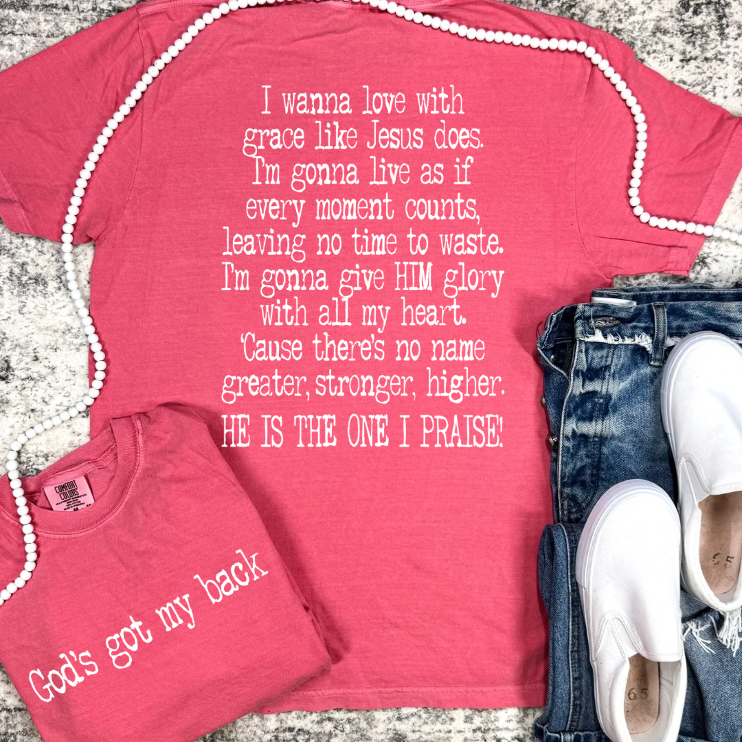 God's Got My Back Graphic Tee- Watermelon