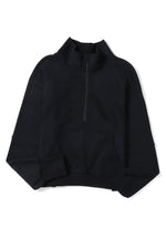 Load image into Gallery viewer, Half Zip Thumbhole Sleeve Sweatshirt
