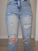 Load image into Gallery viewer, Delilah High Waist Frayed Hem Destructed Slim Jeans
