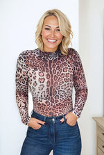 Load image into Gallery viewer, Brown Leopard Mesh Bodysuit

