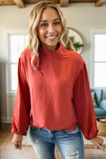 Load image into Gallery viewer, Swiss Dot Balloon Sleeve Blouse
