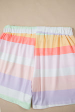 Load image into Gallery viewer, White Rainbow Striped Tee + Shorts Set
