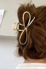 Load image into Gallery viewer, Gold Bow Hair Claw Clip
