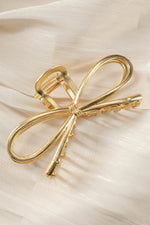 Load image into Gallery viewer, Gold Bow Hair Claw Clip

