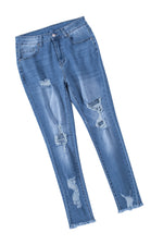 Load image into Gallery viewer, Ella High Waist Destructed Skinny Jeans
