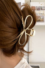 Load image into Gallery viewer, Gold Bow Hair Claw Clip
