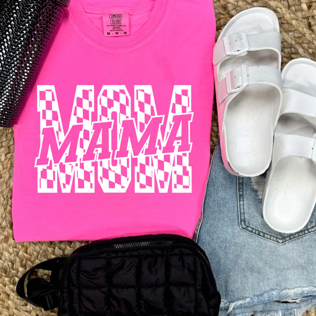 MOM Checkered Graphic Tees