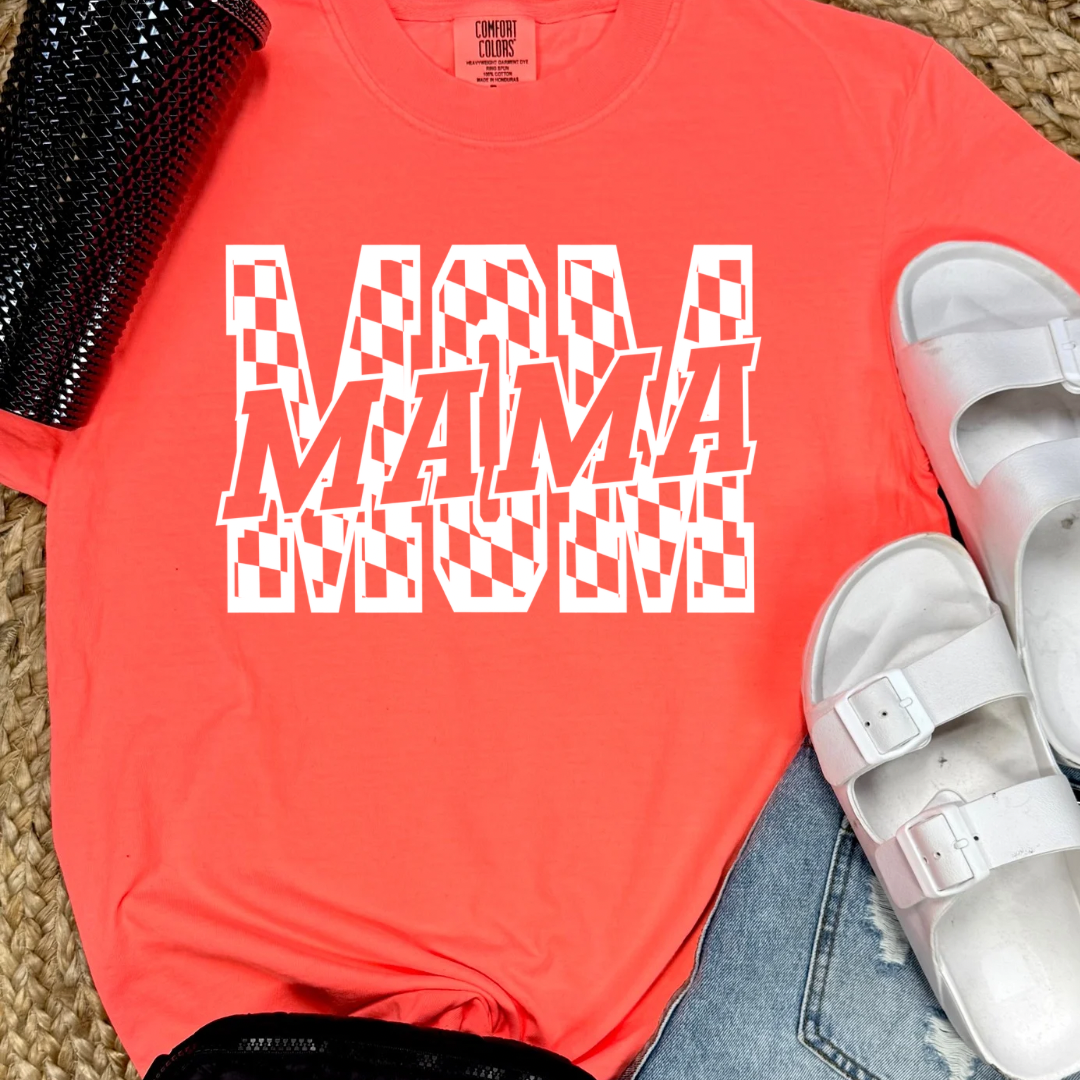 MOM Checkered Graphic Tees