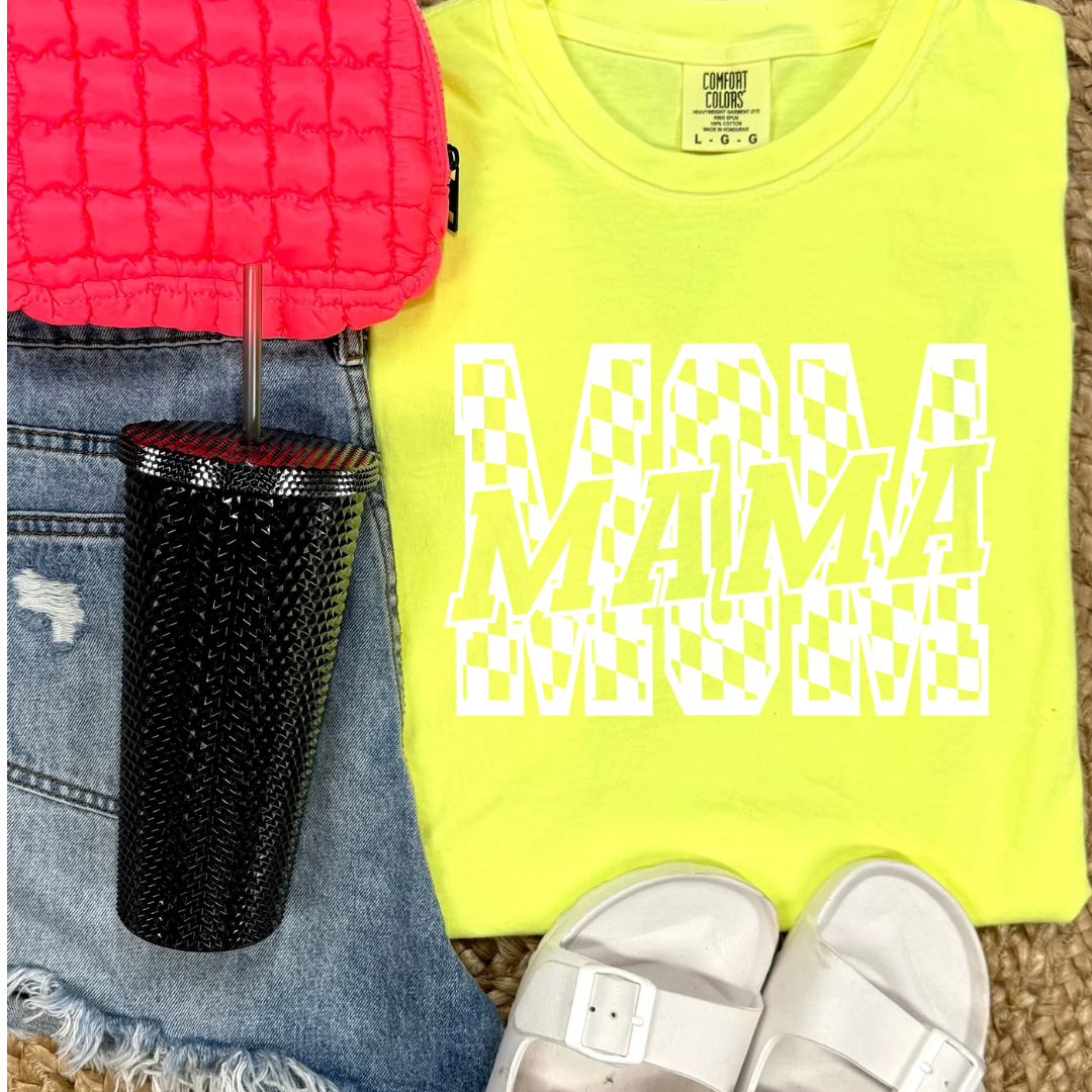 MOM Checkered Graphic Tees