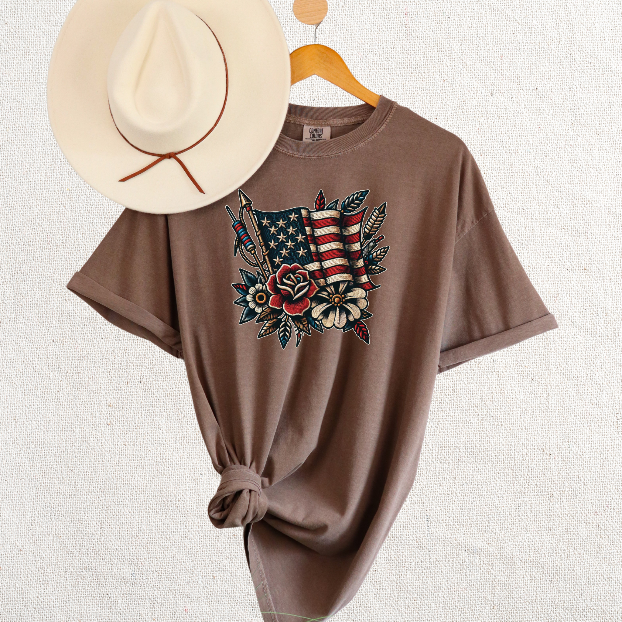 Floral American Flag Graphic Tee