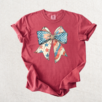 Load image into Gallery viewer, American Flag Bow Graphic Tee
