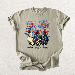 Fireworks and Roosters Graphic Tee