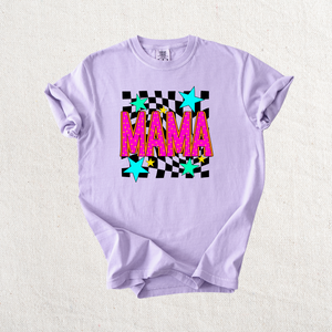 Hot Pink Checkered Mama Graphic Tee