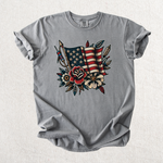 Load image into Gallery viewer, Floral American Flag Graphic Tee
