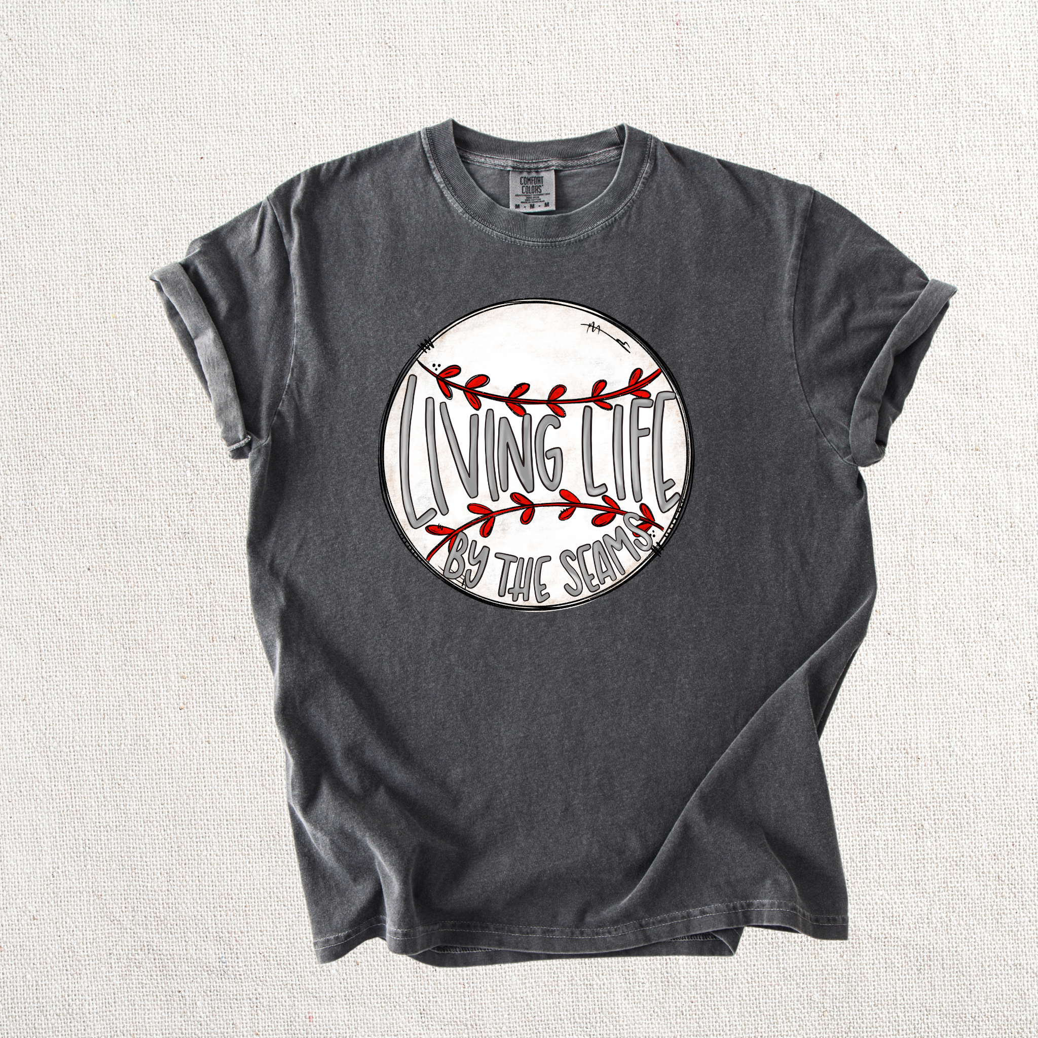 Living life by the Seams Baseball Graphic Tee