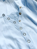 Load image into Gallery viewer, Payton Peekaboo-Lace Long Sleeve Ribbed Henley
