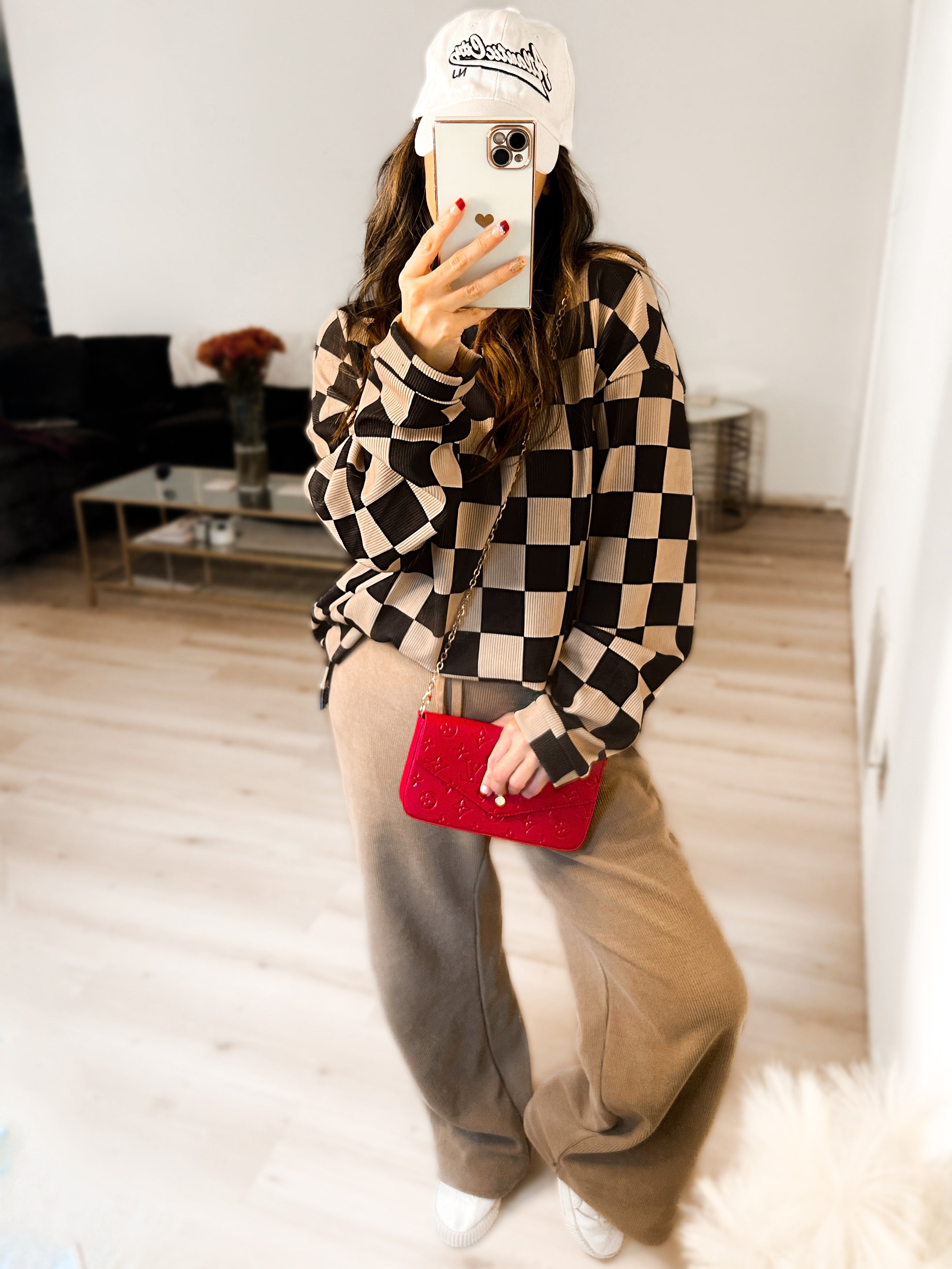 Charlie Checkered Corded Crew Set - Girl Code Couture