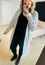 Load image into Gallery viewer, Black Stripe Cardigan
