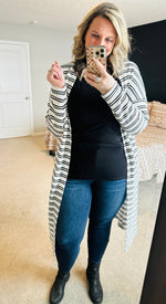 Load image into Gallery viewer, Black Stripe Cardigan
