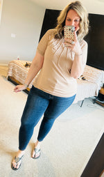 Load image into Gallery viewer, Neutral Lace Sleeve Top
