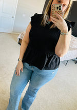 Load image into Gallery viewer, Black Ruffle Top
