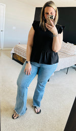 Load image into Gallery viewer, Black Ruffle Top
