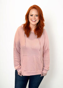Waffle Knit Oversized Hoodie