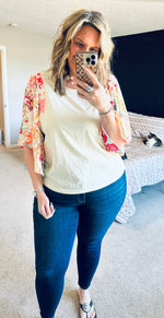 Load image into Gallery viewer, Floral Sleeve Blouse
