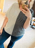 Load image into Gallery viewer, Black Stripe Colorblock Top
