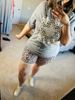 Load image into Gallery viewer, Leopard Ribbed Biker Shorts
