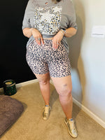 Load image into Gallery viewer, Leopard Ribbed Biker Shorts
