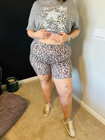 Load image into Gallery viewer, Leopard Ribbed Biker Shorts
