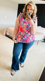 Load image into Gallery viewer, Floral Boho Babydoll Top
