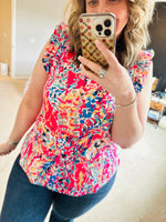 Load image into Gallery viewer, Floral Boho Babydoll Top
