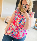 Load image into Gallery viewer, Floral Boho Babydoll Top
