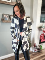 Load image into Gallery viewer, Black Checkered Cardigan

