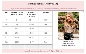 Mila Mesh & Velvet Mockneck Top - Girl Code Couture