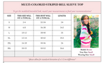 Load image into Gallery viewer, Mimi Multi - Color Striped Bell Sleeve Top - Girl Code Couture
