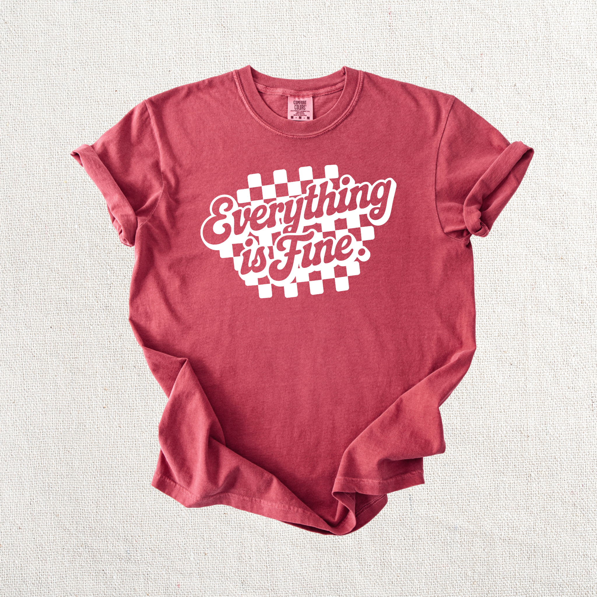 Everything is Fine Checkered Graphic Tee