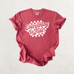 Load image into Gallery viewer, Everything is Fine Checkered Graphic Tee
