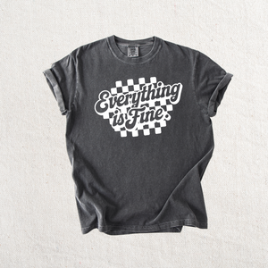 Everything is Fine Checkered Graphic Tee